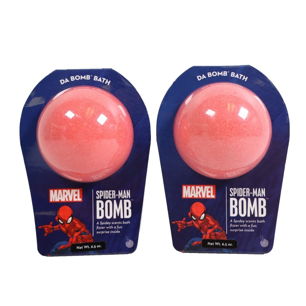 2 PACK Da Bomb Spider-Man Bath Bomb Spidey Scents Bath Fizzer w/ Surprise Inside